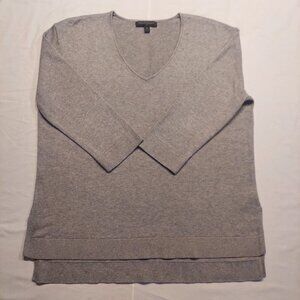 Banana Republic Gray V Neck Sweater Womens Medium Lightweight Cotton Blend